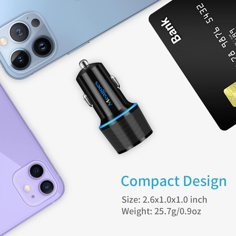 Fast USB C Car Charger,  20W PD Rapid Charging Adapter Compatible for Apple Iphone 14 Pro Max/14 Pro/14 Plus/14/13/12/Mini/11/Xs/Xr/X/8 Plus/Se 3-3.3Ft Mfi Certified Type C to Lightning Cable